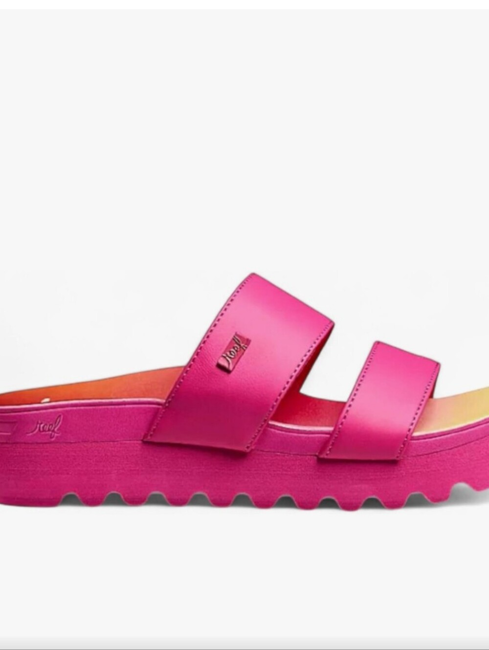 Reef Banded Horizon Hi Double-Strap Slide Sandal- Pink Orange - Picture 2 of 10